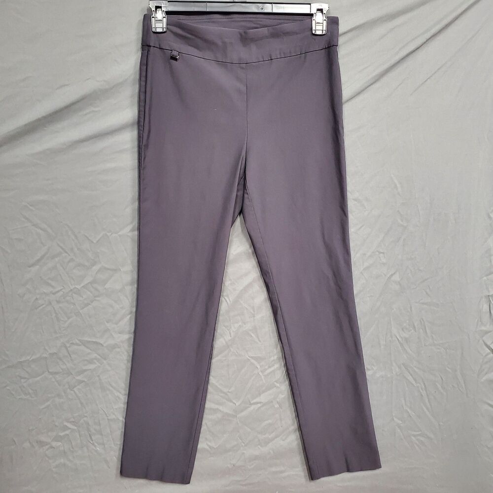 Kim Rogers Womens Gray Stretch Dress Pants Straight Leg Pull On Size 10